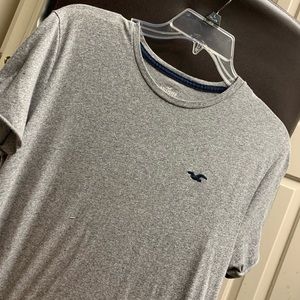Hollister Grey Short Sleeve Curved Hem Tee